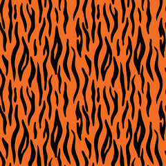 Abstract animal print. Seamless vector pattern with tiger stripes. Textile repeating tiger fur background;