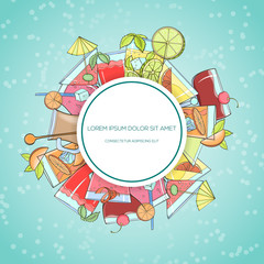 Colorful hand drawn cocktails