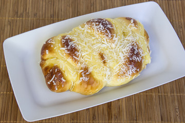 Home made sweet braided bread. Fresh bread