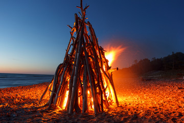 Fire by the sea