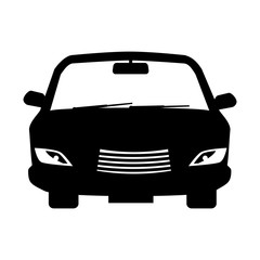 Plakat car automobile vehicle transportation auto front view vector illustration