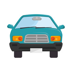car automobile vehicle transportation auto front view vector illustration