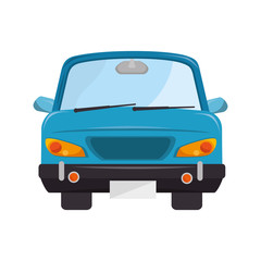 car automobile vehicle transportation auto front view vector illustration