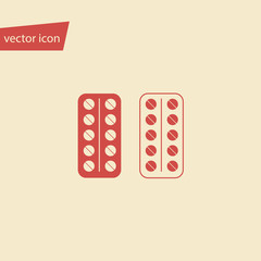 Two vector blister with pills in flat style