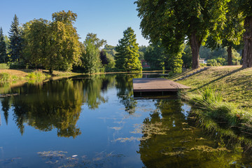 Obraz premium Park around the castle in Mosonmagyarovar
