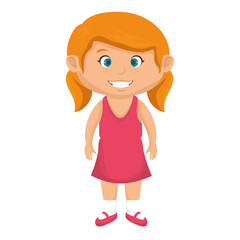 girl smiling happy child kid face cartoon vector illustration