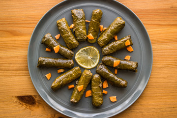 Zeytinyagli Yaprak Sarma / Stuffed Graped leaves with olive oil