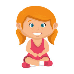 girl smiling happy child kid face cartoon vector illustration