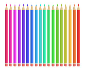 Set of colored pencils in flat style