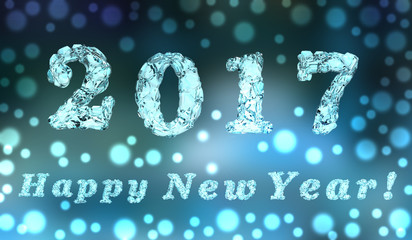 Happy new year 2017, 3D rendering