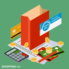 Shopping flat isometric vector illustration