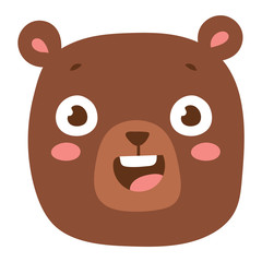 Animal emotion avatar vector icon