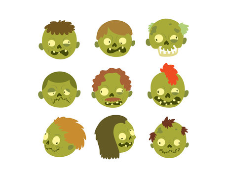 Cartoon zombie character isolated