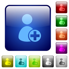 Fototapeta premium Color add new user square buttons