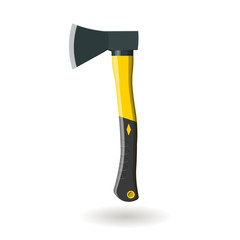 Yellow axe, isolated on white background, realistic vector illustration