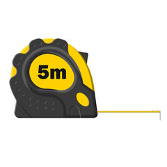 Yellow Measure tape isolated on white background, vector illustration