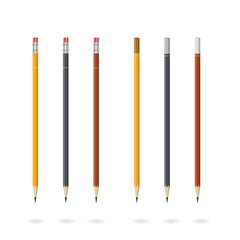 Set of pencils various colors, isolated on white background vector illustration