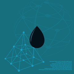 Vector illustration of black drop