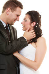 Married couple hugging