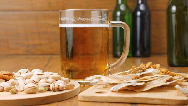 The composition of beer, crackers, pistachios, dried fish (No 3.2, RL Pan)