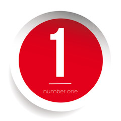 Number one vector label red