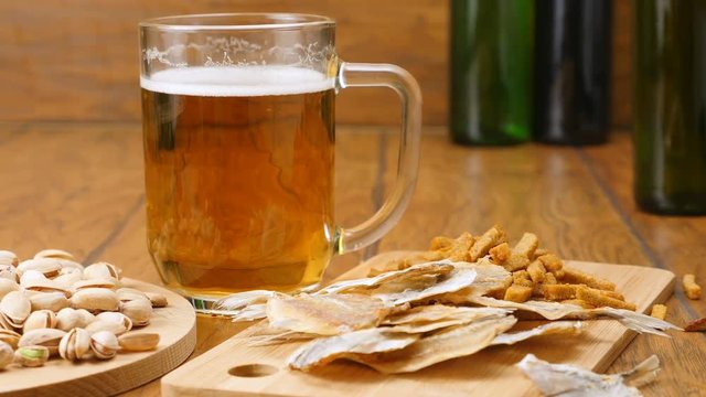 The composition of beer, crackers, pistachios, dried fish (No 3.3, Dolly)
