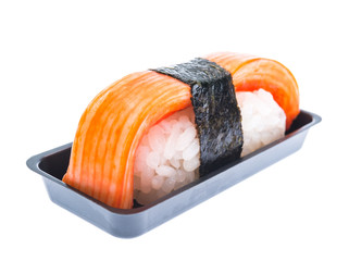 Sushi crab stick isolated on white background