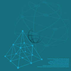 Flat paper cut style icon of globe