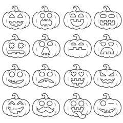 Vector pumpkin halloween icons