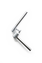 old garlic grater isolated on white background seen from above