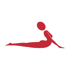 yoga body female position exercise fitness silhouette vector illustration 