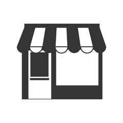 commercial little store building exterior view silhouette vector illustration