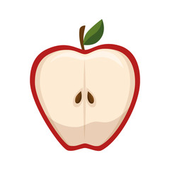 red apple sliced fruit food agriculture healthy lifestyle vector illustration
