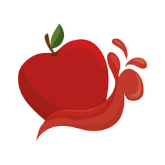 red apple fruit splash healthy lifestyle vector illustration