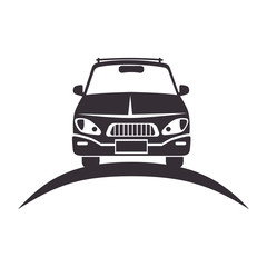 Obraz premium car automobile auto transport vehicle silhouette vector illustration