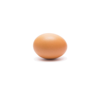 Beautiful single brown chicken egg isolated on white background