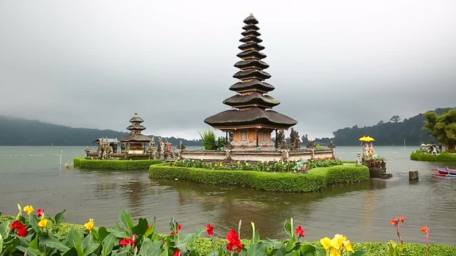 Pura Ulun Danu Temple complex at Lake Bratan in Bedugul, Bali, Indonesia