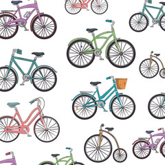 classic bicycle background. bike wallpaper. colorful vector illustration