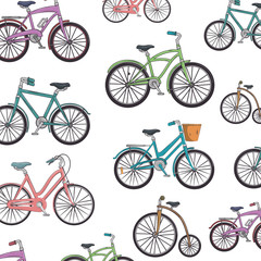 Fototapeta premium classic bicycle background. bike wallpaper. colorful vector illustration