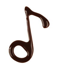 Drawn chocolate note on white background