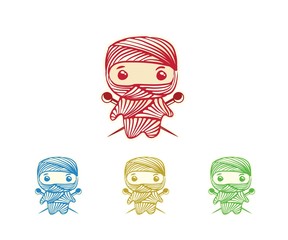 cute ninja knitter warior