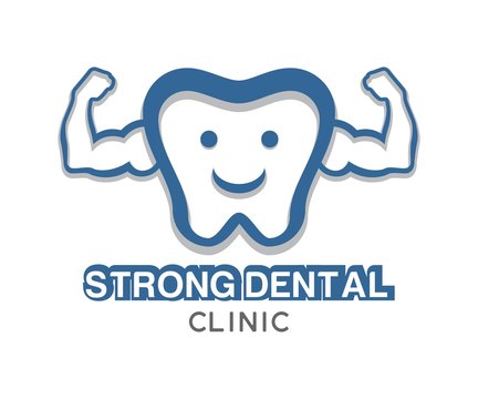 strong dental clinic illustration logo