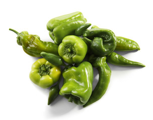 Fresh peppers on white background