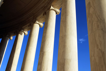 Marble columns of Thomas Jefferson Memorial, Washington DC, USA