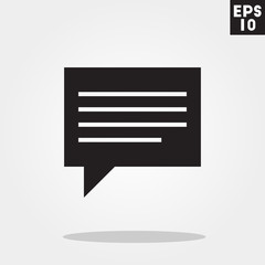 Balloon rectangle dialog icon in trendy flat style isolated on grey background. Balloon rectangle dialog symbol for your design, logo, UI. Vector illustration, EPS10.