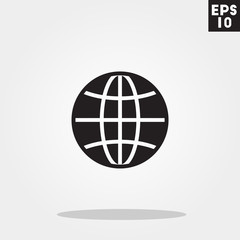 Globe icon in trendy flat style isolated on grey background. Globe symbol for your design, logo, UI. Vector illustration, EPS10.