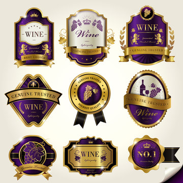 Luxury wine labels set