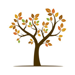 Shape of Autumn Tree. Vector Illustration.