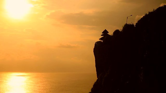 Sunset at Pura Luhur Uluwatu Temple, Bali Indonesia