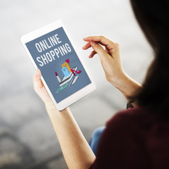Shopping Online Shopaholics E-Commerce E-Shopping Concept